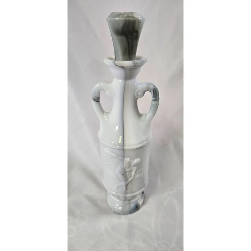 Vintage JIM BEAM liquor Decanter bottle White Marble GREEK Discus Thrower Empty